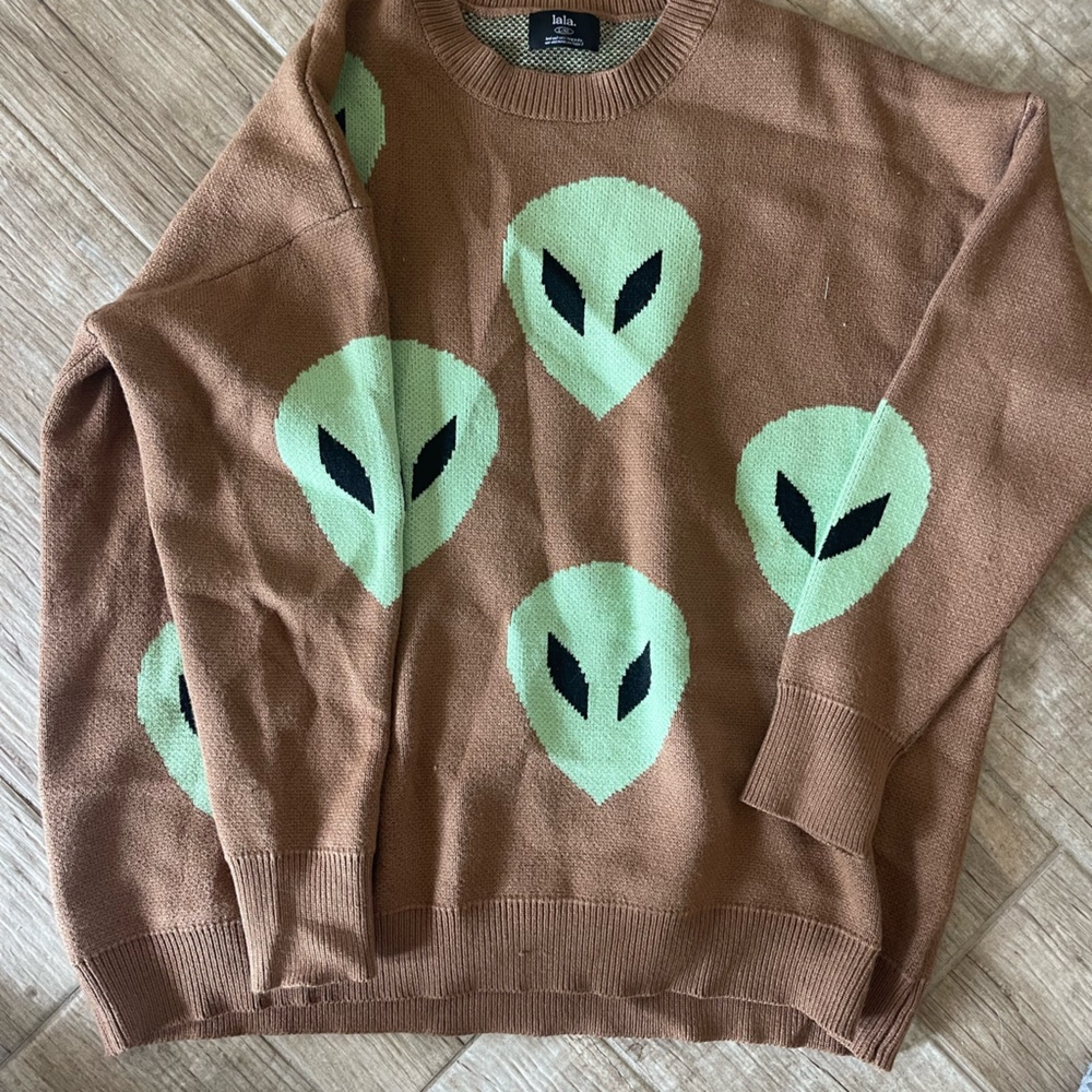 Dressed in Lala alien sweater, brown, size L/XL NWOT
